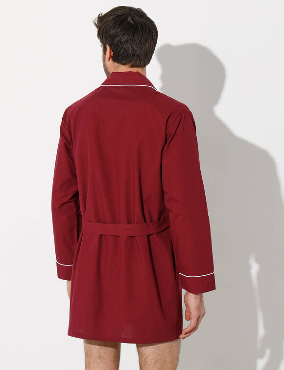 Veste de pyjama popeline boutonnée (bordeaux)