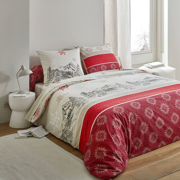 Bedlinnen Montana in flanel (rood)