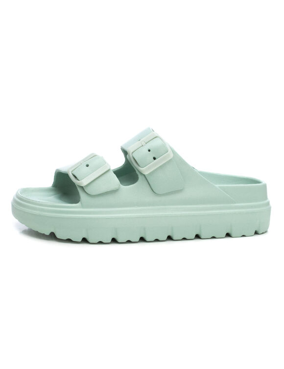 Slippers met 2 gespen (aqua)