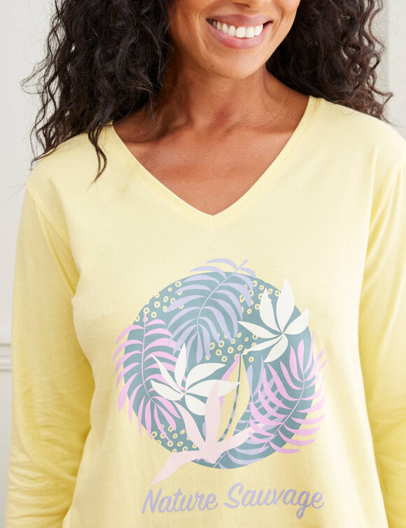 Tee-shirt manches longues "Nature Sauvage" (jaune)