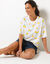 Los T-shirt, bedrukt met citroen, jersey (wit)
