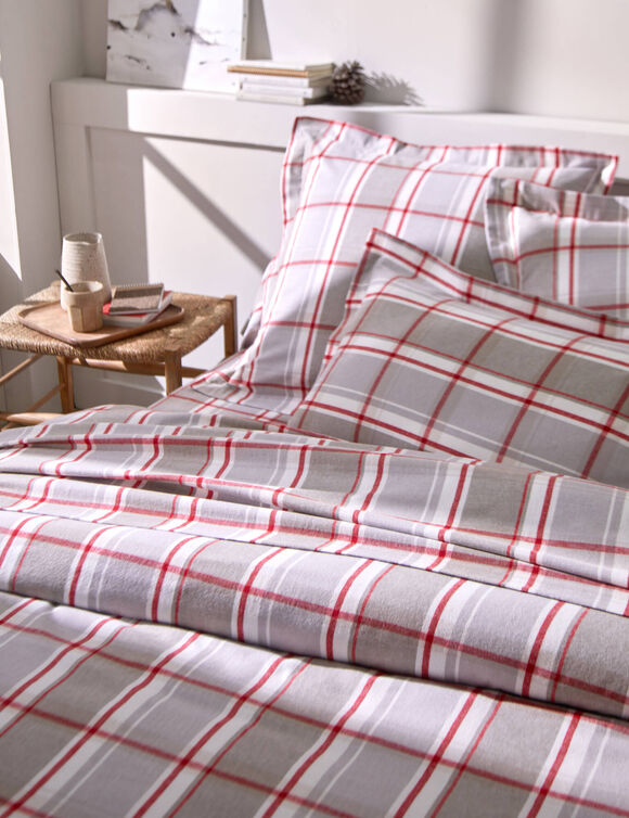 Linge de lit Scott flanelle tissé teint (beige)
