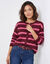 Gilet ray&eacute; (bordeaux / rose)