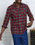 Flanel geruite overhemden - set van 3 (groen + bordeaux + marine)
