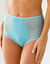Maxislip met hoge taille in microvezel en stretchkant - set van 2 (blauw + nude)