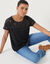 T-shirt met korte mouwen en kant (zwart)