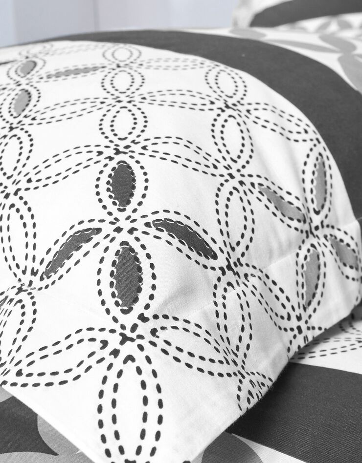 Bedlinnen Marlox in katoen met geometrische motieven (grijs / CARBONGRIJS)