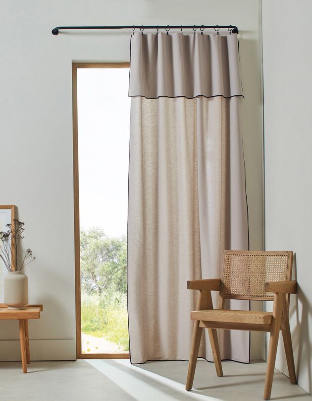 Rideau biais noir, collection "Intemporelle" (beige)