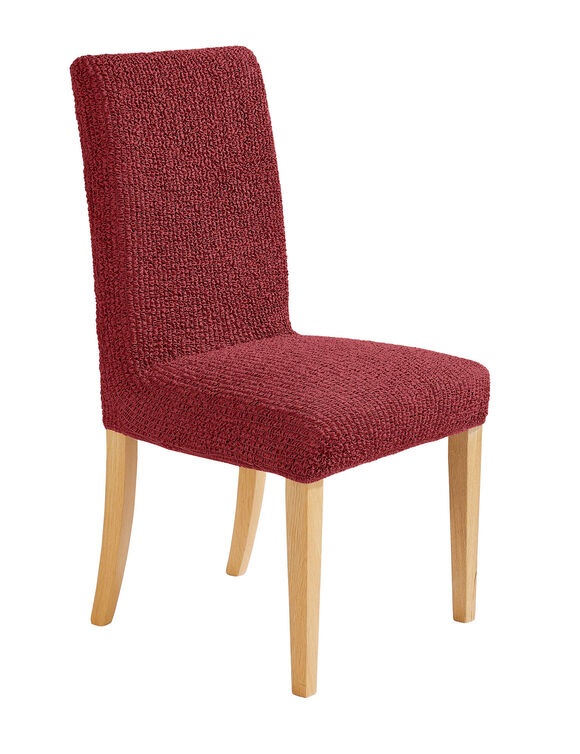 Housse microfibre bi-extensible gaufr&eacute;e sp&eacute;ciale chaise  (bordeaux)