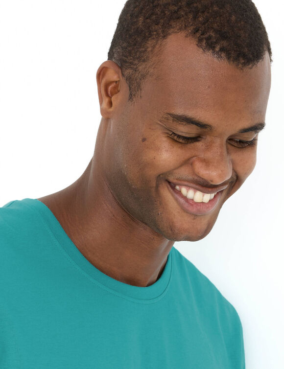 T-shirt col rond manches courtes - lot de 3 (aqua + vert eau + marron)