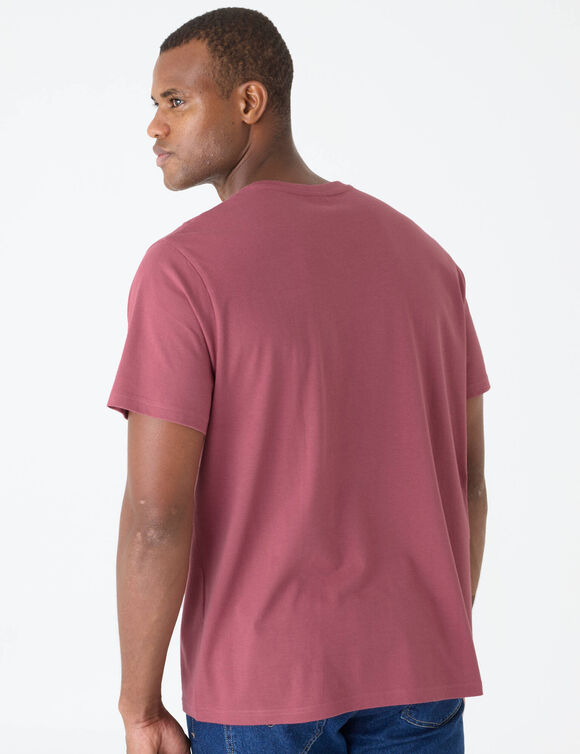 Tee-shirt col V manches courtes (rose fonc&eacute;)
