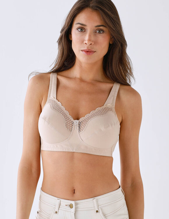Soutien-gorge coton doux forme embo&icirc;tante Cotton confort &ndash; sans armatures (beige)