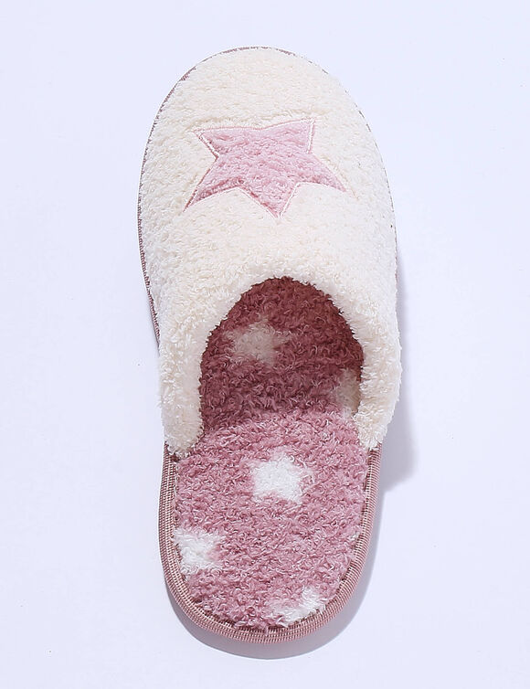 Mules plates souples &eacute;toile (rose)