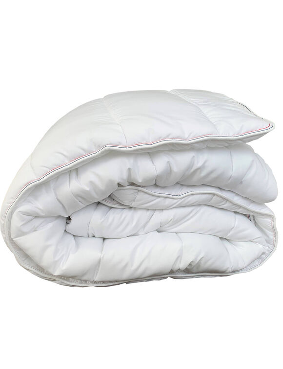 Couette lin et coton garnissage fibres recycl&eacute;es 300g/m&sup2; (blanc)