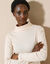 T-shirt col montant uni coton biologique(**) (beige)