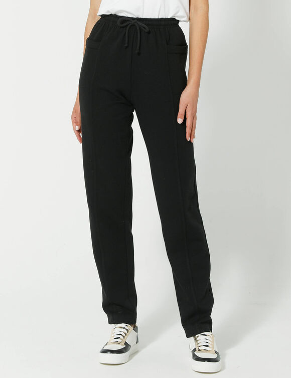 Pantalon jogging, molleton gratt&eacute; (noir)