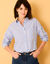 Gestreept oversize hemd (wit / blauw)