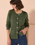Cardigan met knoopsluiting en zakken, fantasietricot (kaki)