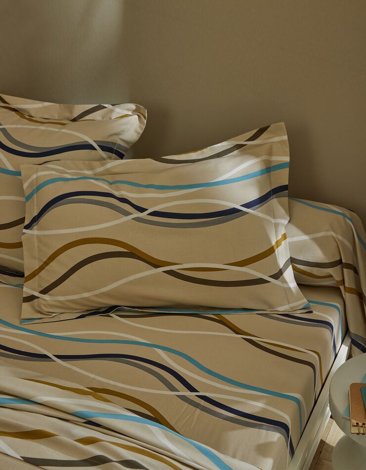 Linge de lit Serpentins en coton imprimé (sable)