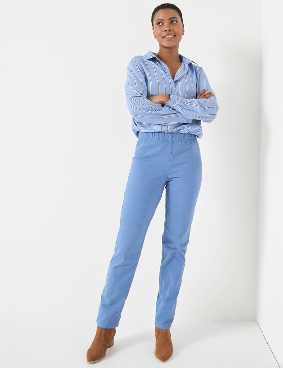 Pantalon sculptant, ceinture ventre plat (bleu grisé)