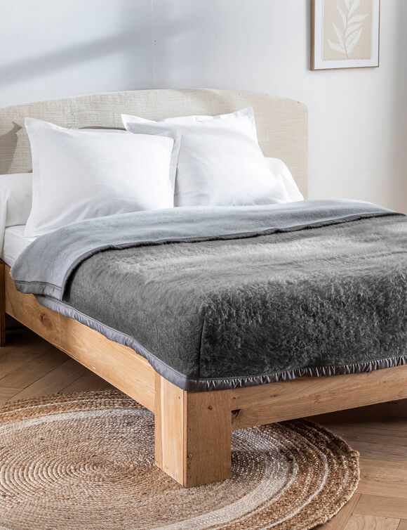 Tweekleurig deken Courtelle® in halfhoesmodel 420 g/m² (donkergrijs)