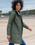 Lange, waterdichte regenjas, gevoerd met fleece, van gerecycled polyester** (kaki)