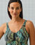 Haut de tankini imprim&eacute; asym&eacute;trique Cambuja (noir / vert)