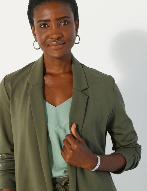 Veste blazer, maille milano (kaki)