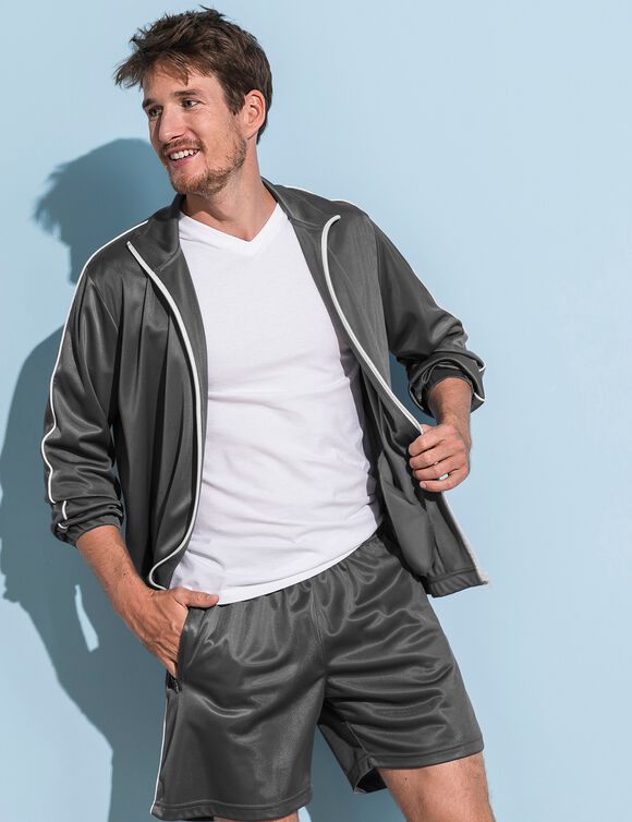 Veste sport microfibre zippée (gris)
