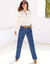 Jeans met nepen, ruim model (stone)