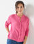 Vest met knopen, mix van wol en mohair (roze)