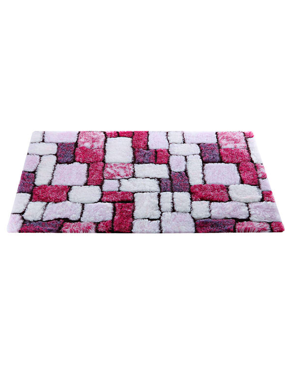 Tapis de bain mosaïque toucher peluche (violine)