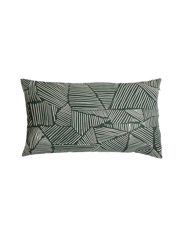 Kussenhoes met grafische print - set van 2 (groen)