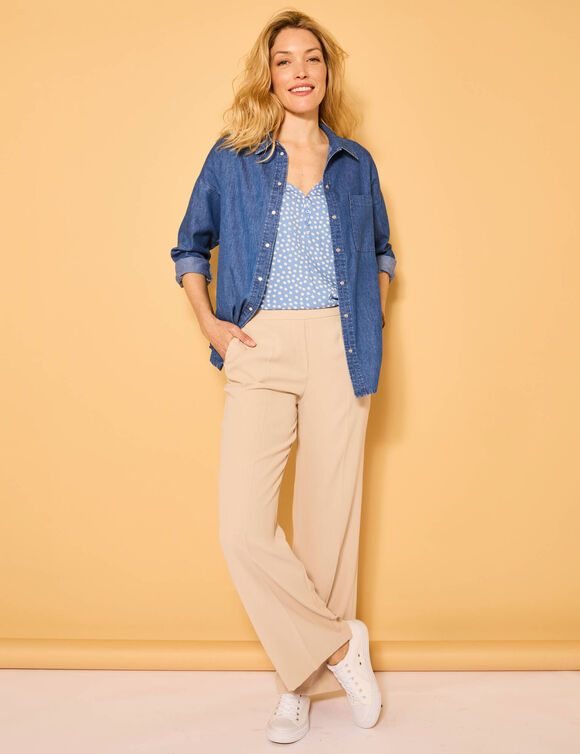 Oversize jeanshemd (stone)