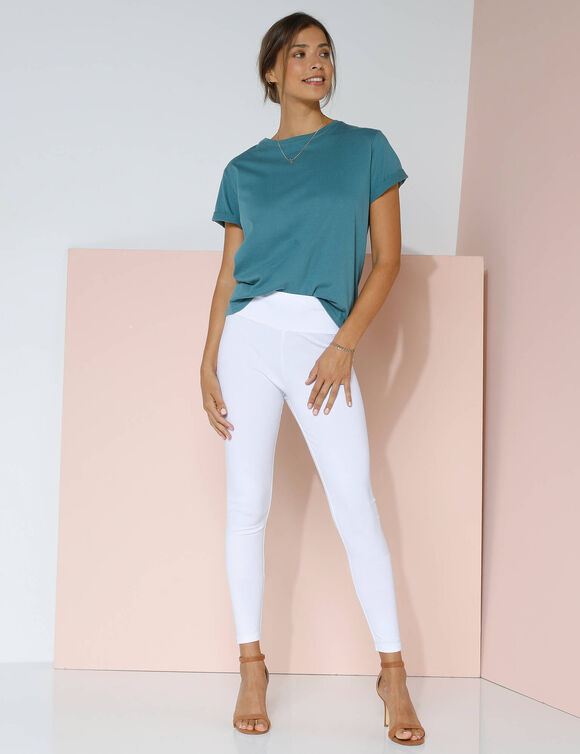 Legging taille haute, ventre plat (blanc)