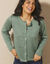 Vest met fantasieknopen, zachte touch (chiné groen)