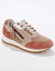Leren sneakers met contrasterende decoratieve inzetstukken (blush)