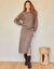 Jupe midi &eacute;vas&eacute;e en tricot (taupe)