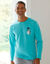 Pyjamashirt met lange mouwen en surfmotief (aqua)