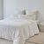 Linge de lit blanc brodé fleurs Colombine® (blanc)