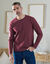 T-shirt col rond manches longues - lot de 3 (bordeaux + marine + bleu)