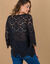 Top macramé à écailles, manches pagodes (noir) Top macramé à écailles, manches pagodes (noir)