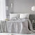 Bedsprei met "Bladeren" jacquardmotief (ecru / taupe)
