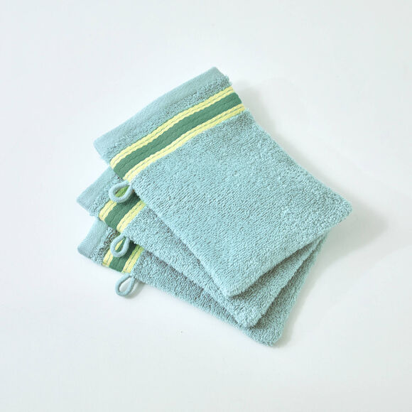 Collectie badhanddoeken met strepen in bayad&egrave;re-stijl &ndash; lusjesbadstof 420 g/m&sup2; (watergroen)