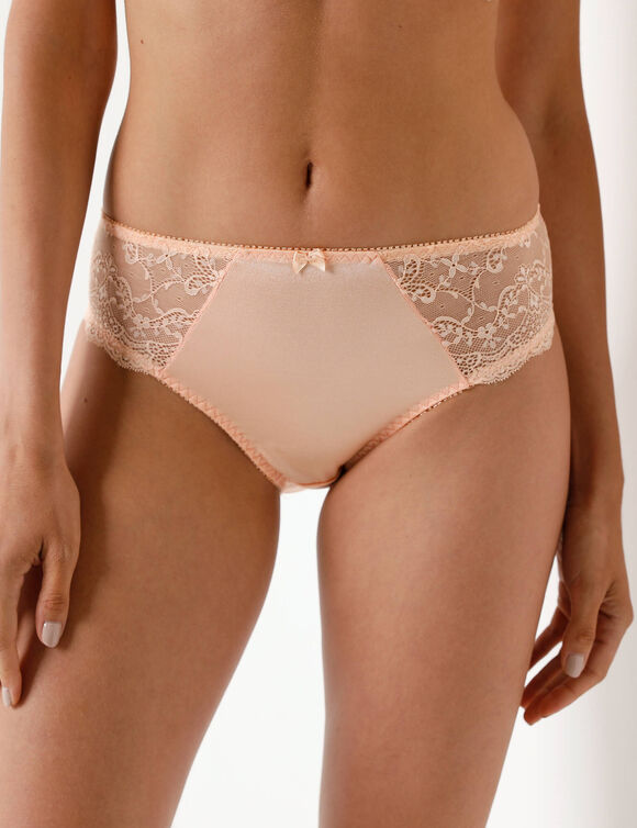 Culotte maille satinée et dentelle Salford - lot de 2 (jaune + abricot)