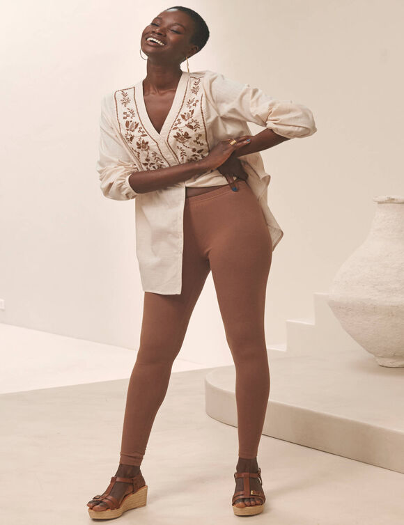 Legging taille &eacute;lastiqu&eacute;e (caramel)