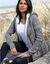 Gilet zippé fourré maille moulinée (gris chiné)