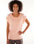 Effen T-shirt met knoopdetail, jerseytricot (abrikoos)