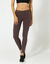 Effen legging van tricot met elastische tailleband (chocolade)