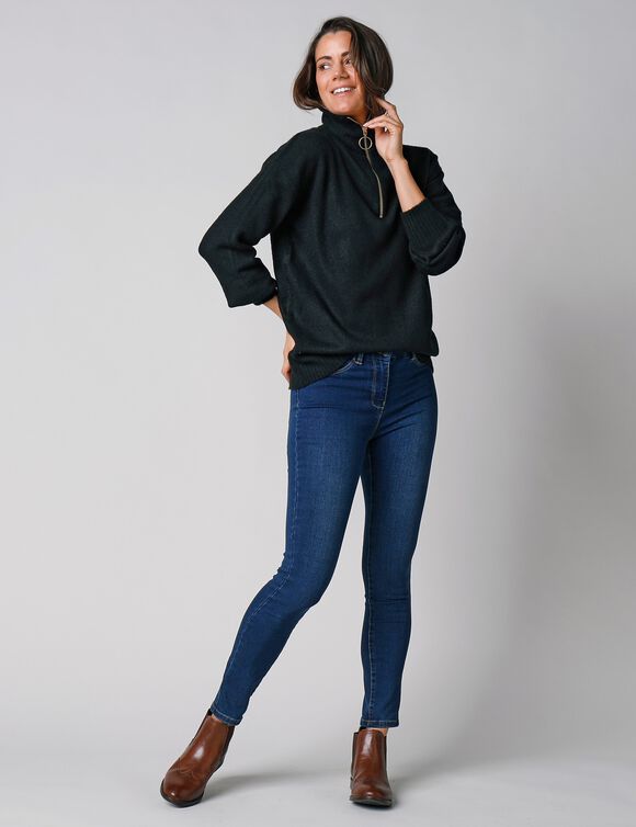 Pull col camionneur zippé (noir)